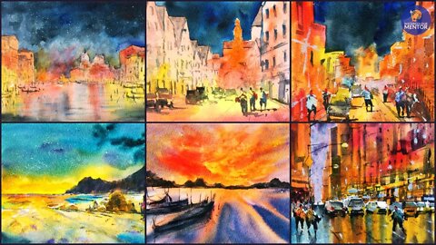 Paint Night Landscapes in Watercolor (Free for first 100 students. Check Description for link).