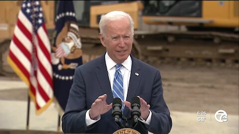 President Biden pitches infrastructure plan in Howell