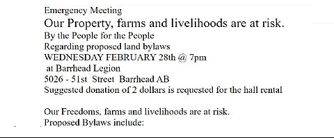 Emergency Meeting -Barrhead Legion - WED FEB 28th @ 7pm info in description