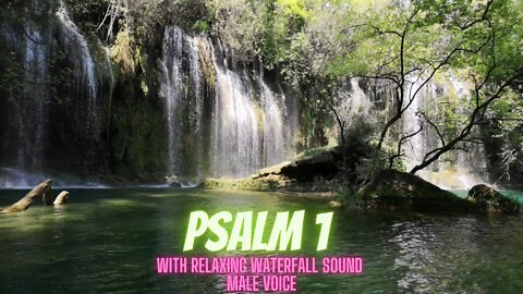 Psalm 1 with Relaxing Waterfall Sound in Male Voice