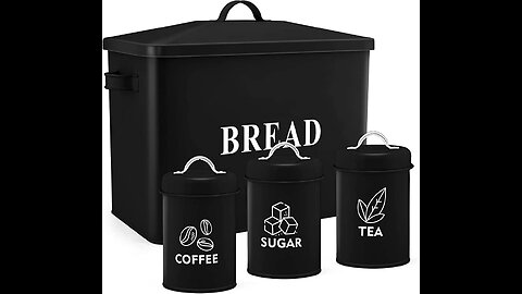 TeamFar Bread Box for Kitchen Countertop, 13.1’’ x 11.8’’ x 7.3’’ Steel Metal Large Modern Coll...