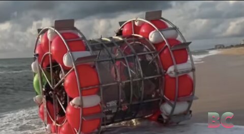 Florida man riding human-sized hamster wheel in Atlantic Ocean faces federal charges