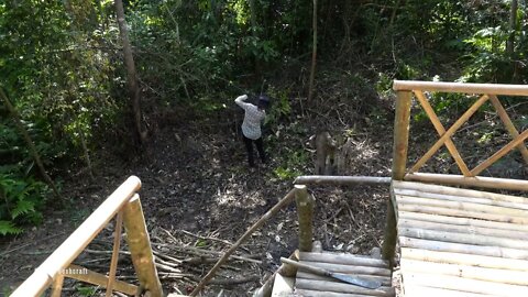 6* Build a bamboo fence around the house to set up animal traps.