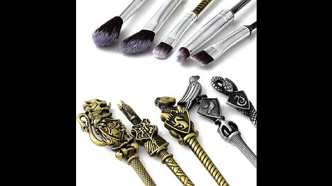 6pcs Wizard Wand Brush kit for Women and Girls, Metal Cosmetic Makeup Brushes Set