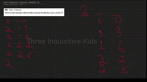 Math Olympiad for Elementary | 2014 | Division E | Contest 4 | MOEMS | 4C