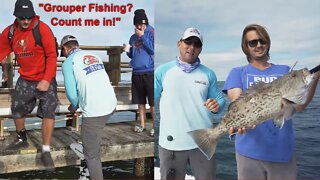 Pier Fishermen SURPRISED by FREE Grouper 'n Snapper Fishing Trip!