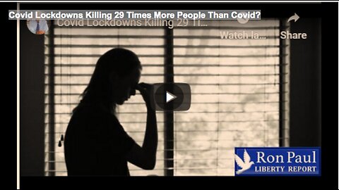 Covid Lockdowns Killing 29 Times More People Than Covid?