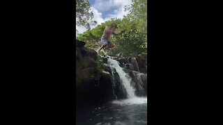 Cliff jumping in Hawaii