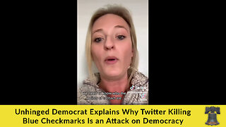 Unhinged Democrat Explains Why Twitter Killing Blue Checkmarks Is an Attack on Democracy