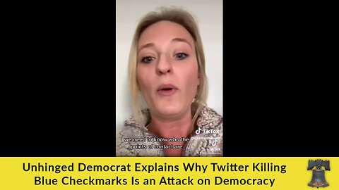 Unhinged Democrat Explains Why Twitter Killing Blue Checkmarks Is an Attack on Democracy