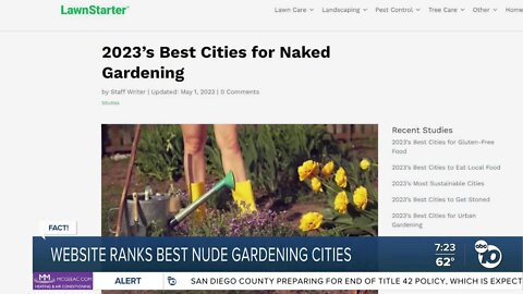 Fact or Fiction: San Diego among best cities for nude gardening?