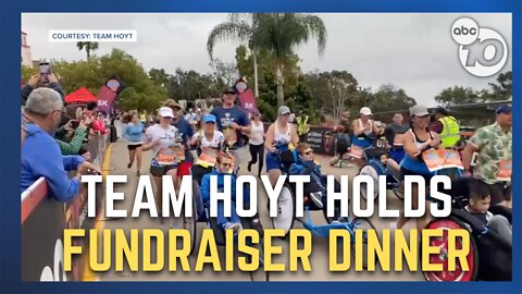 Meteorologist Angelica Campos goes like at Team Hoyt San Diego fundraiser dinner