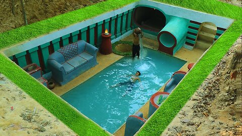 Building Cave Platinum Underground Swimming Pool With Underground Private Living Room (1)