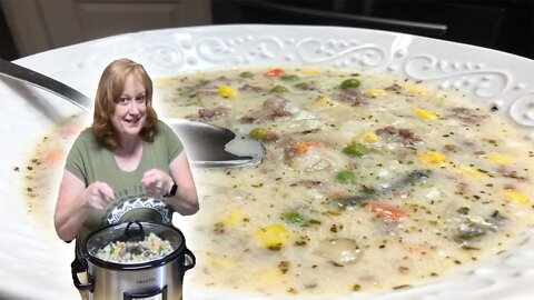 CROCKPOT CREAMY POTATO AND GROUND BEEF SOUP RECIPE | It's Fall Y'all Easy Dump & Go Soup