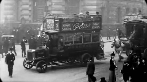 1910c - Bustling Edwardian London Street Scenes (speed corrected w/ added sound)