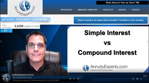 Simple vs Compound Interest and Fixed Rate Annuities. When does 4% x 5% = 21.67%? Find out here!