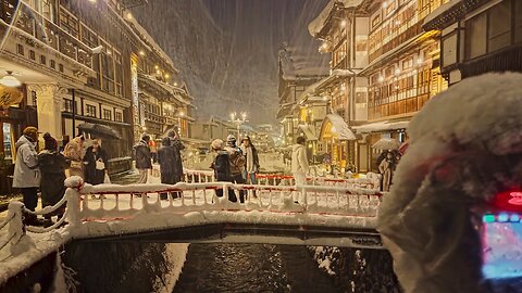 Japan - Heavy Snow in Ginzan Onsen 4K HDR