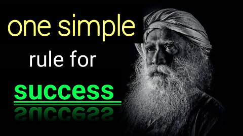 One simple rule for success|motivational speech