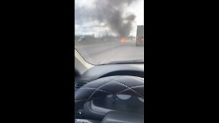 Car Fire On Highway 401