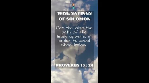 Proverbs 15:24 | NRSV Bible | Wise Sayings of Solomon