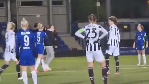 Sam Kerr Shoulder Barges Pitch Invader To The Floor (Chelsea v Juventus)