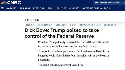 Trump poised to take over the FED - 1694 Bank of England Act - US Debt Clock - Q