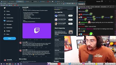 Hasan Reacts To Twitch Leak About Changes to its Partner Program