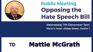 TD Mattie McGrath - Public Meeting, Opposing the Hate Speech Bill, Dublin, Ireland - 07 Dec 2022