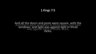 1st Kings Chapter 7