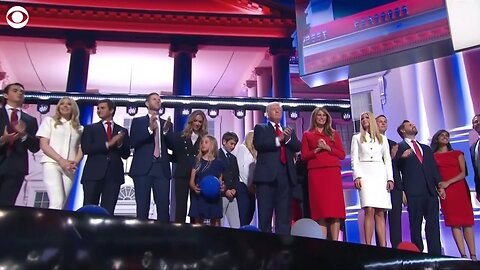 Trump joined by family onstage for balloon drop to wrap up RNC