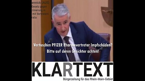 Senator Gerald Rennick grillt zwei Pfizer-Pharmavertreter (Re-Upload)