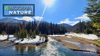 Relaxing Nature Video & Sound - Bright Snowy Mountain River