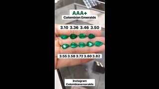 Loose AAA+ top vivid Muzo green color pear drop shaped Colombian emeralds for sale certified