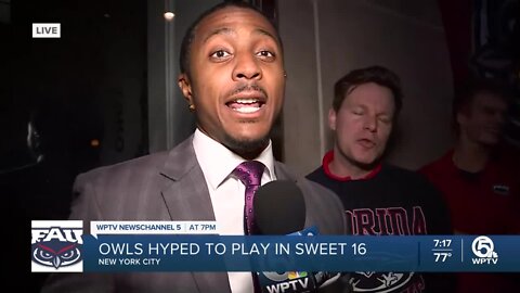 The Owl Party in New York City ahead of FAU's Sweet 16 win