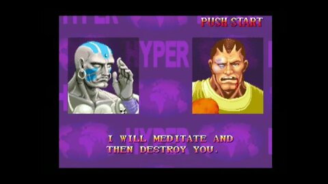 Hyper Street Fighter 2 Nerf AI (PS2) - Dhalsim (Super T/X) - Hardest - No Continues