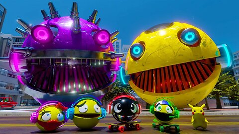 PACMAN ADVENTURES IN THE CITY #2 | NEO OMICRON ROBOT PACMAN ATTACK OF THE NEW VARIANT