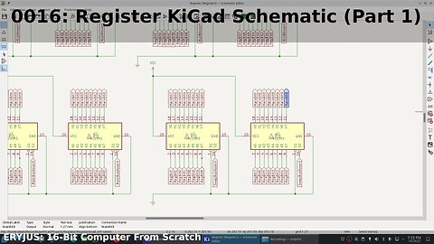 0016: Register KiCad Schematic (Part I) | 16-Bit Computer From Scratch