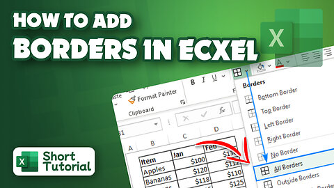 How to add borders in Excel