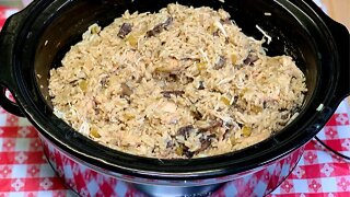 SLOW COOKER CHICKEN & RICE | DUMP AND GO CROCK POT MEAL