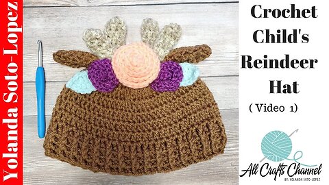 Crochet Childs Reindeer Hat Video One