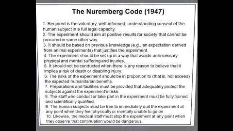 Bombshell What The Nuremberg Code of 1947 Points About The Consequences Regarding Human Experimentation That Every Human Being Should Know