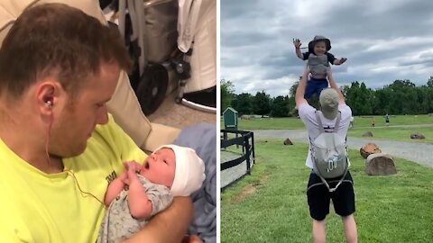 Epic comparison of dad with newborn vs. dad with toddler
