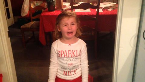 Little Girl Won't Share Cookies With Santa