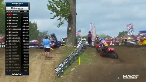 Did Chase Sexton cut the track following Eli Tomac at Ironman Pro Motocross?