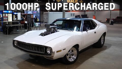 1000hp 1972 Supercharged AMC Javelin Start Up and Leaving World of Wheels Car Show!