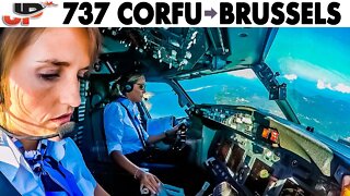 Piloting BOEING 737 Corfu to Brussels | Cockpit Views