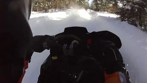 Snowmobile Trail Riding (Munising Michigan) Part 1