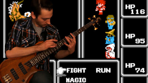 Final Fantasy [NES] Battle Theme Bass Tapping Cover (With Free Tabs!)