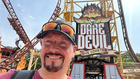 Off Ride Footage of DARE DEVIL DIVE at Six Flags Over Georgia, Atlanta, USA