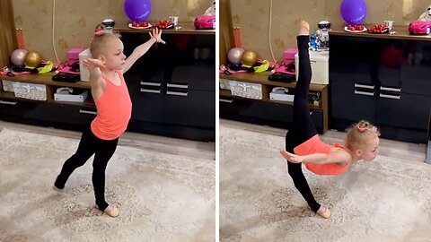 Talented girl performs 'out of this world' gymnastic move